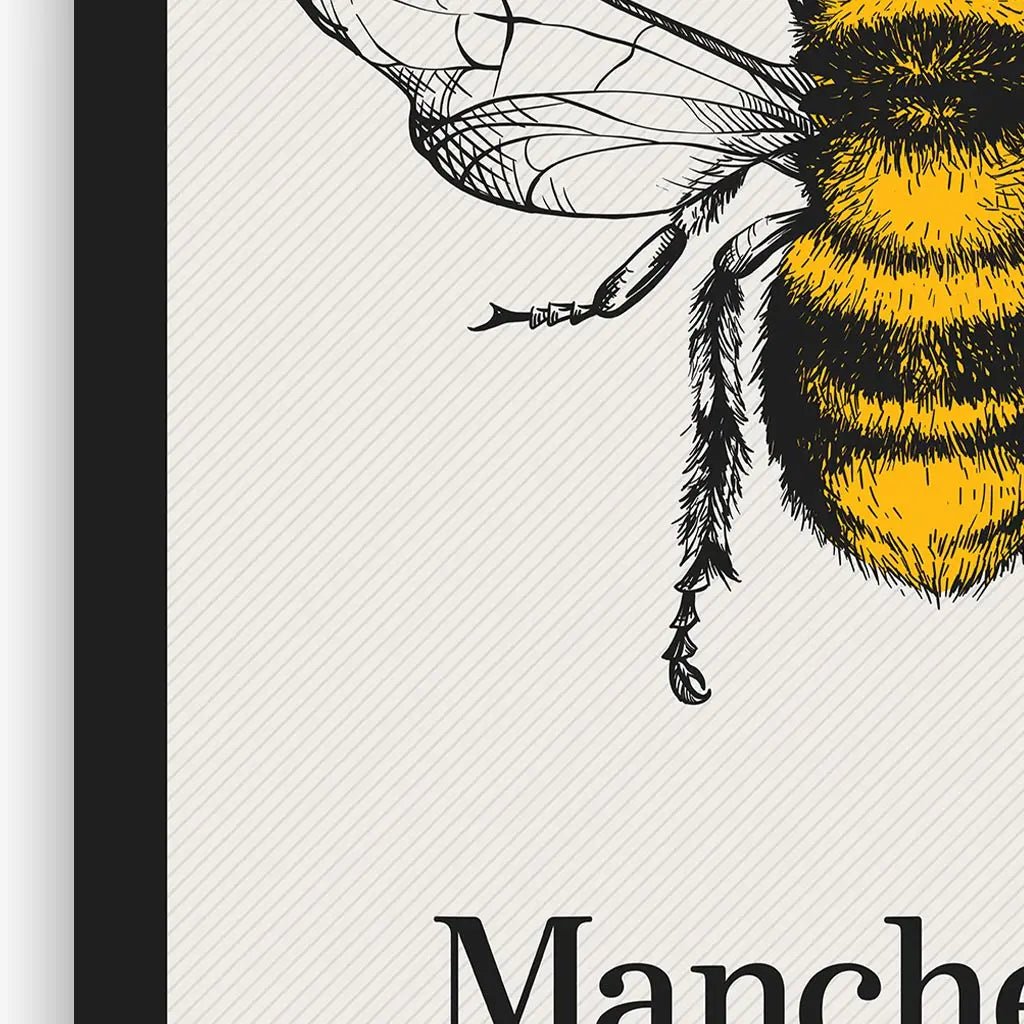 Manchester Bee Typographic Print - Print Club North