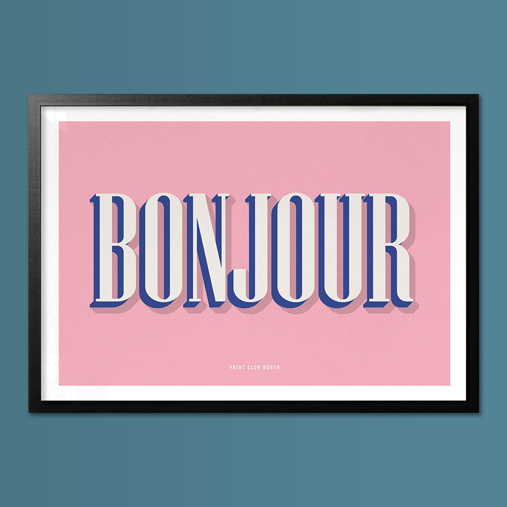 Bonjour Typographic Wall Art