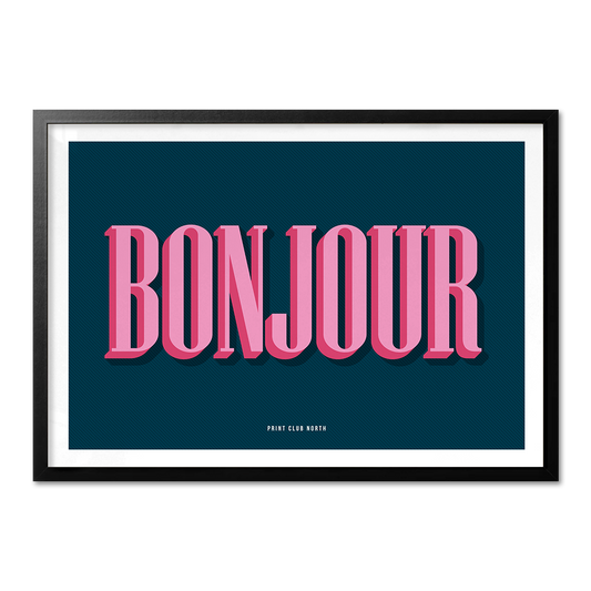 Bonjour Typographic Wall Art