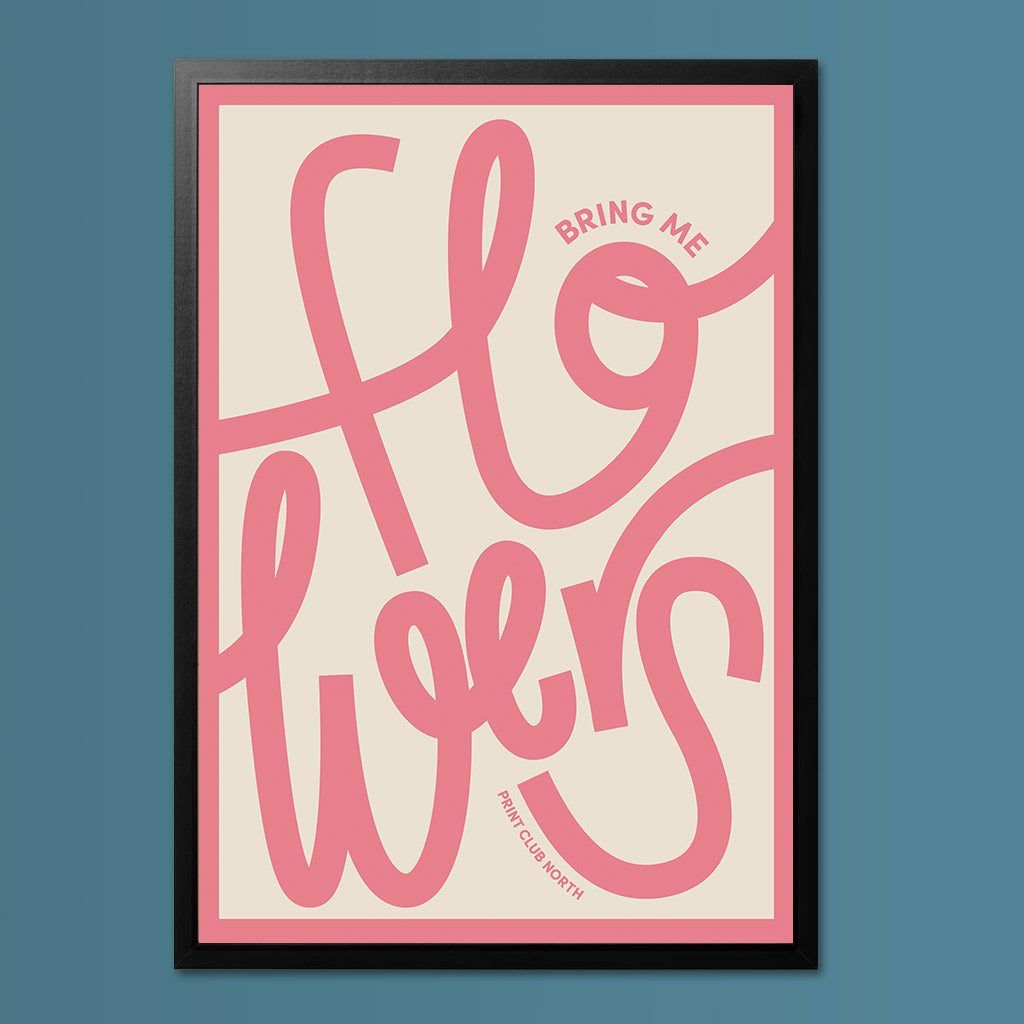 Flowers Typographic Wall Art