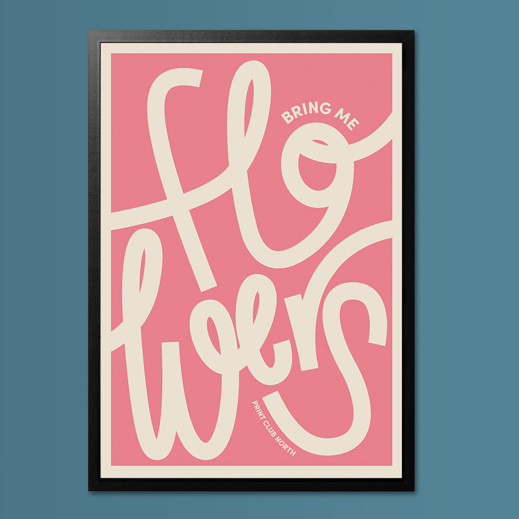 Flowers Typographic Wall Art