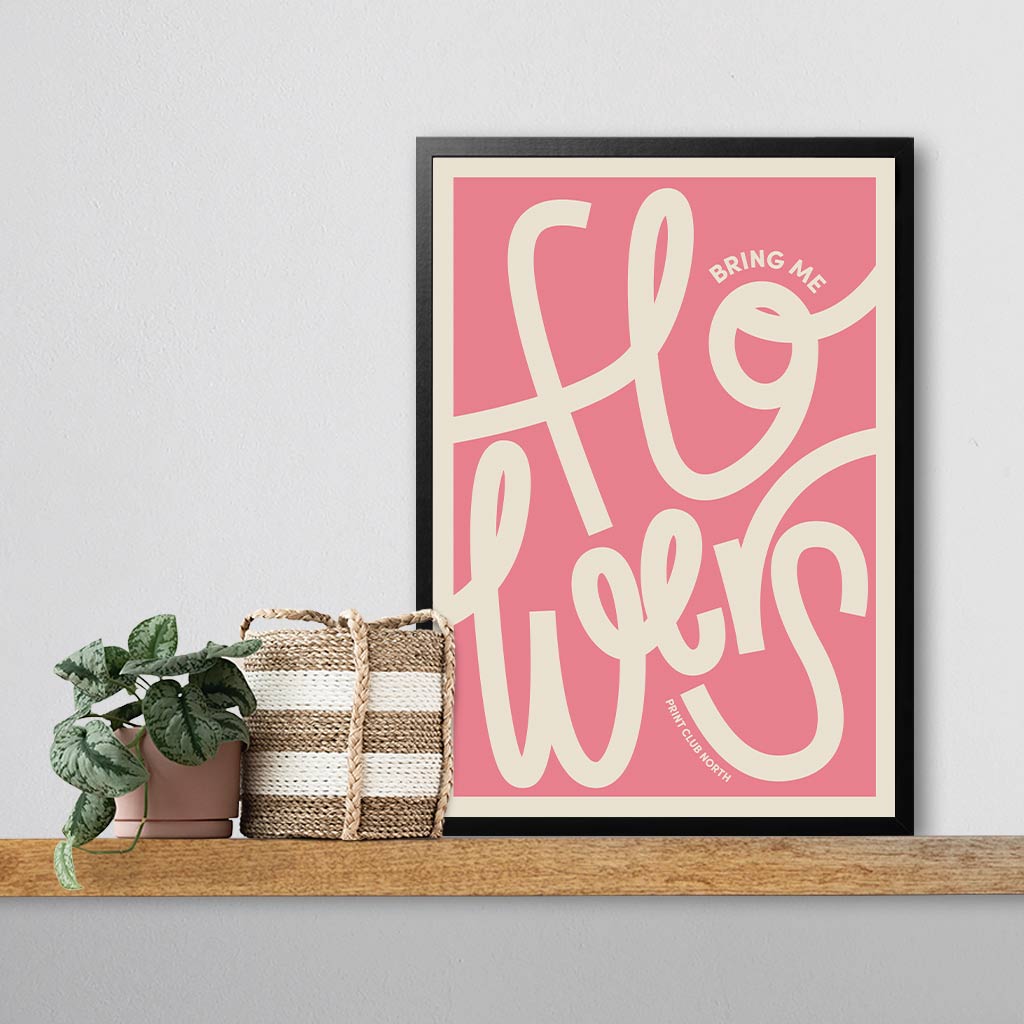 Flowers Typographic Wall Art