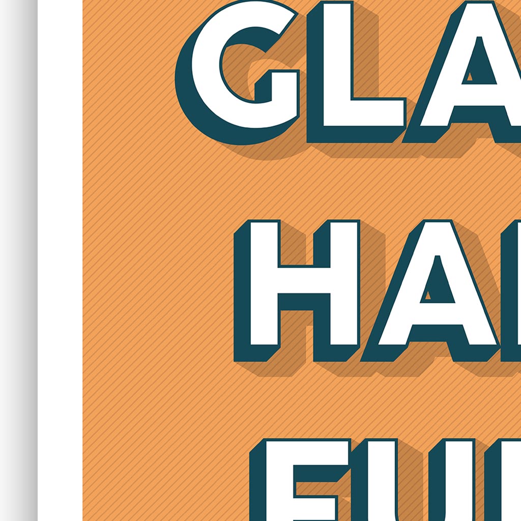 Glass Half Full Club Typographic Wall Art