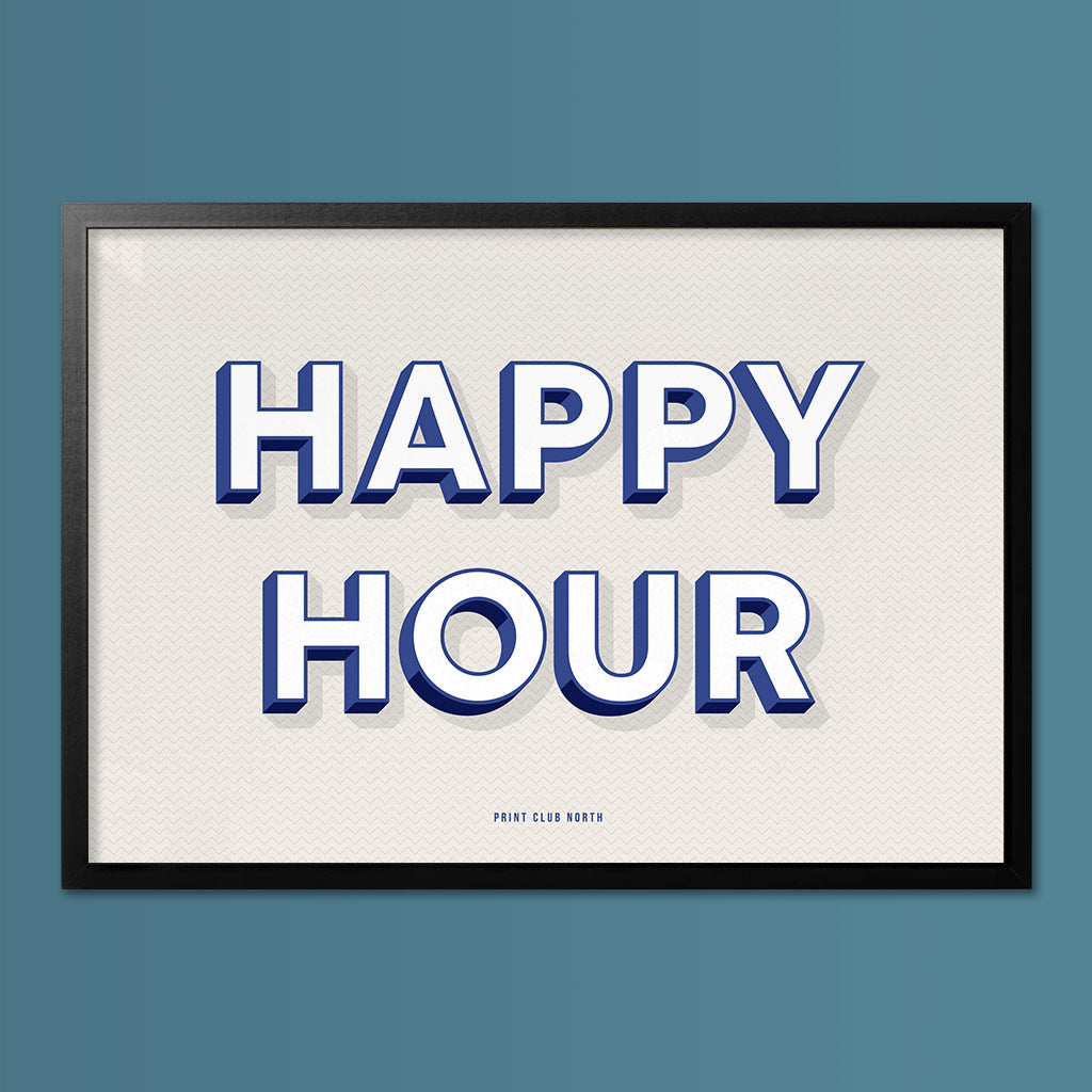 Happy Hour Typographic Wall Art