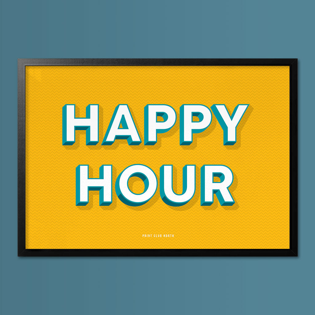 Happy Hour Typographic Wall Art