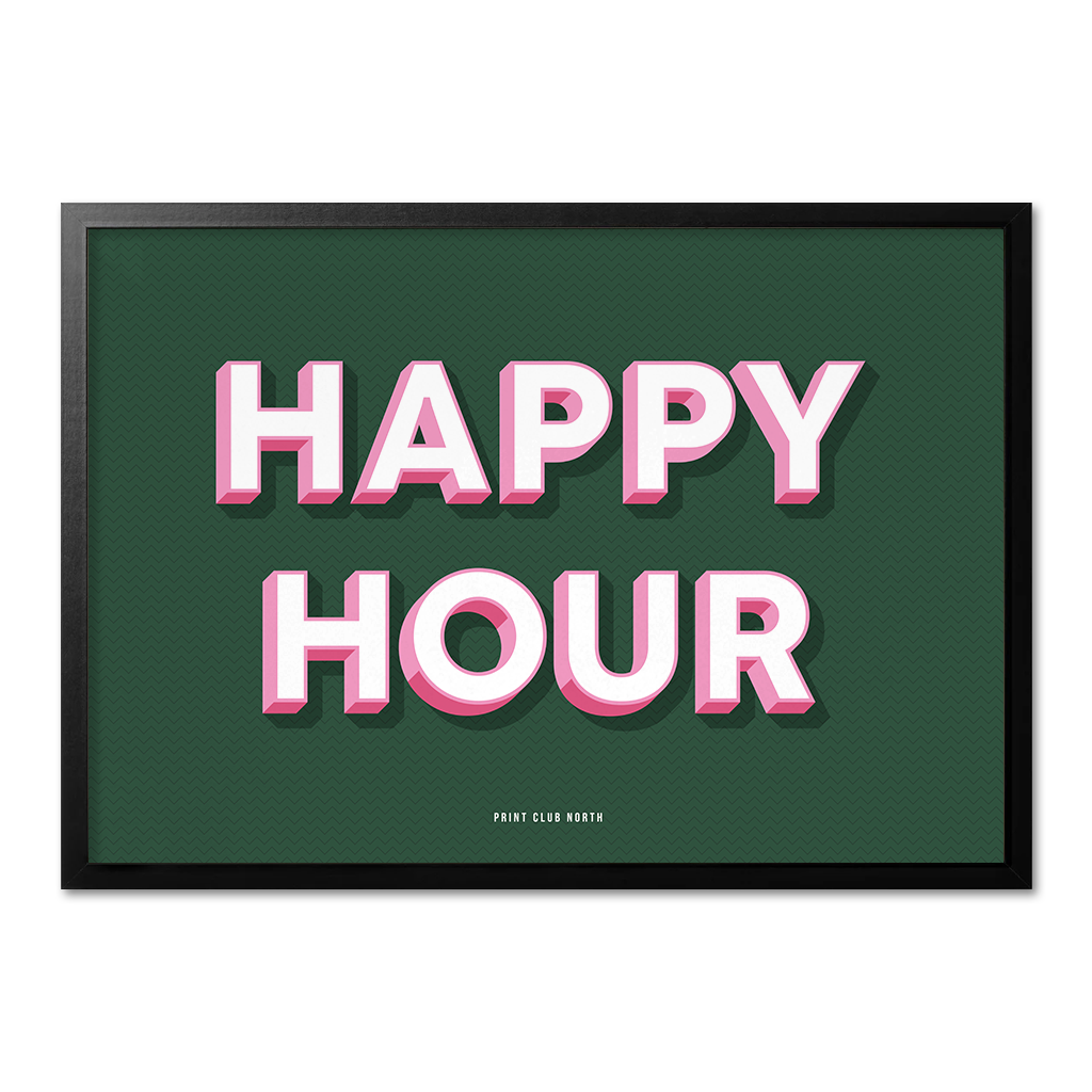 Happy Hour Typographic Wall Art