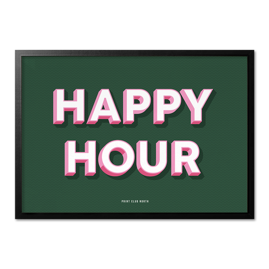 Happy Hour Typographic Wall Art