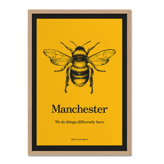 Manchester Bee Typographic Wall Art