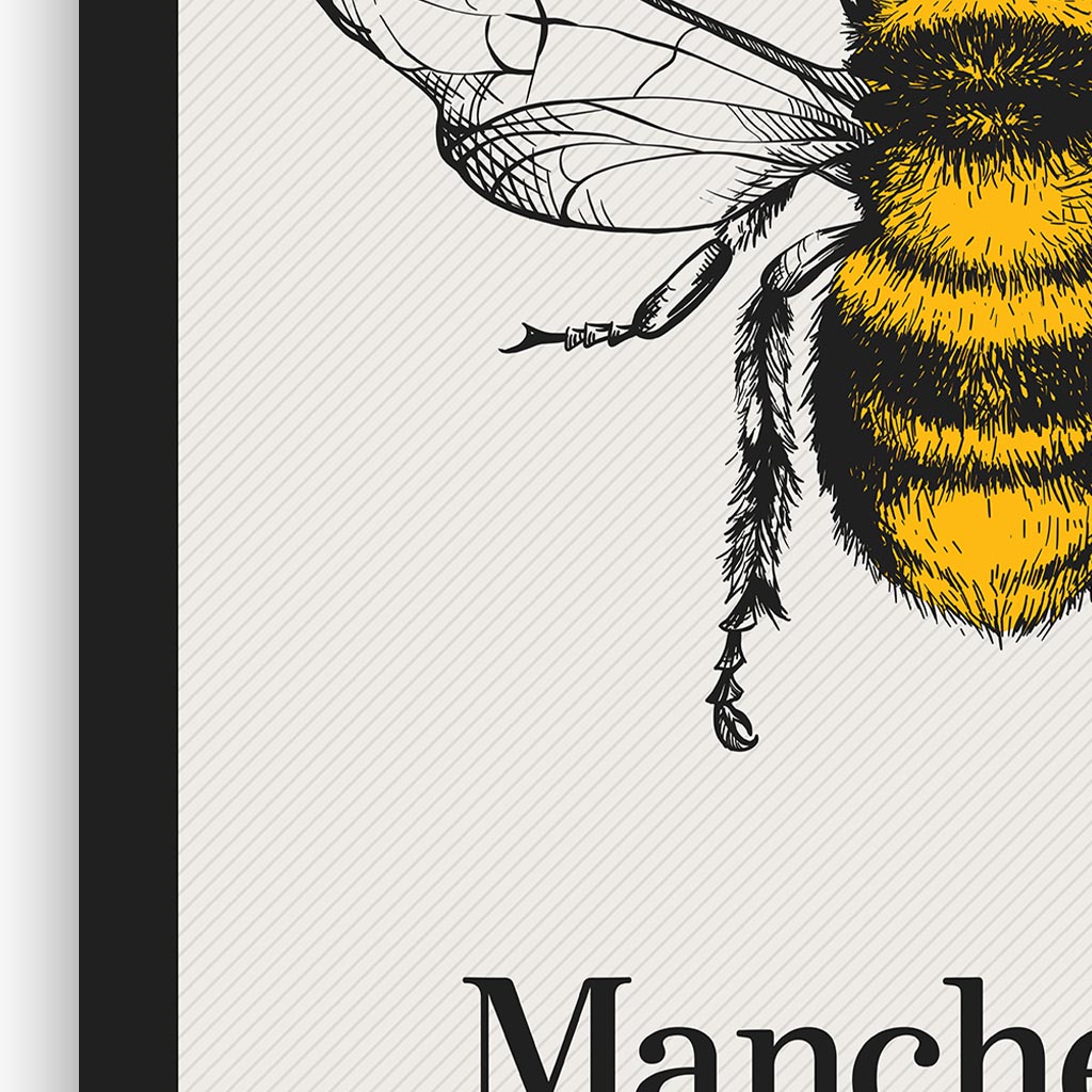 Manchester Bee Typographic Wall Art