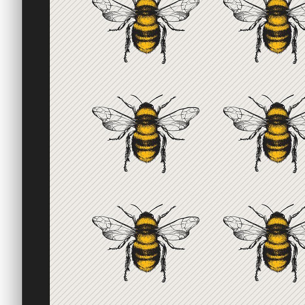 Manchester Bees Typographic Wall Art