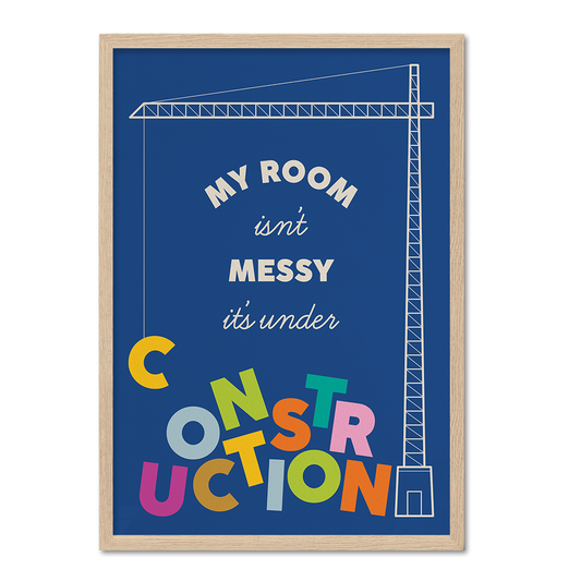 Messy Construction, Kids Room Wall Art
