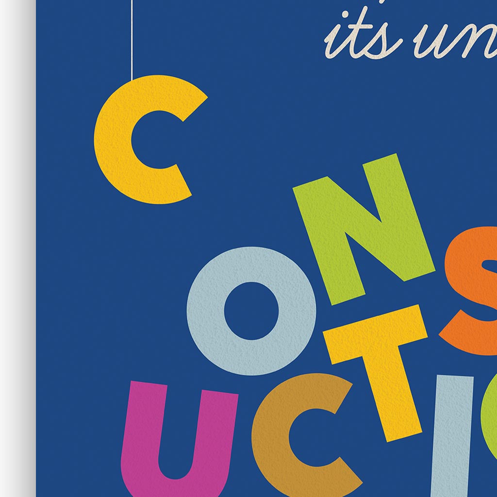 Messy Construction, Kids Room Wall Art