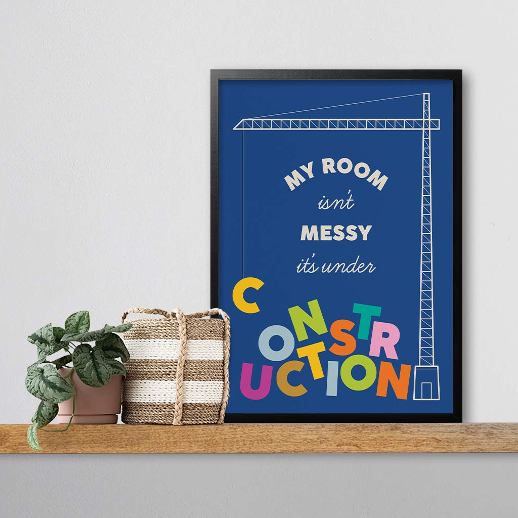 Messy Construction, Kids Room Wall Art