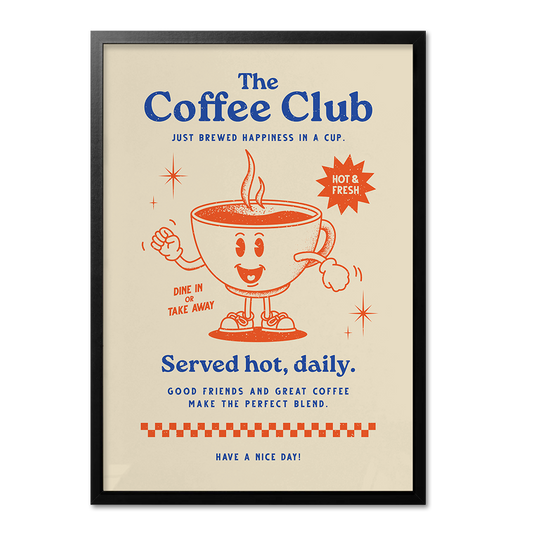 Coffee Club Retro Wall Art
