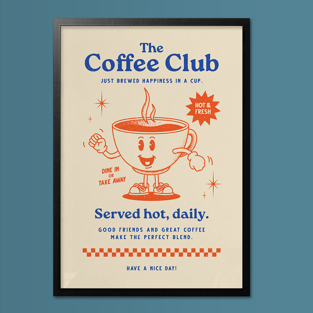 Coffee Club Retro Wall Art