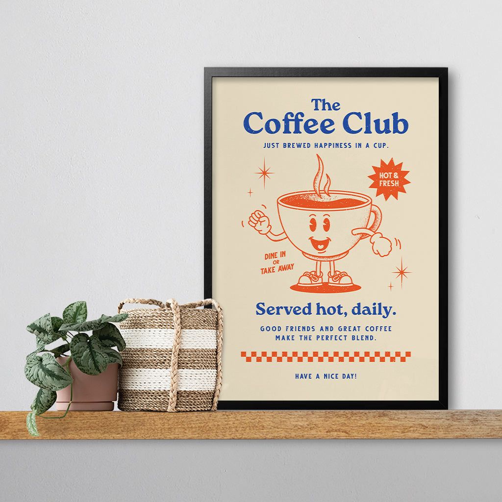 Coffee Club Retro Wall Art