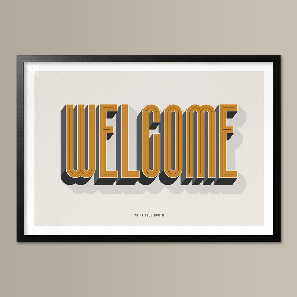 Welcome Typographic Wall Art