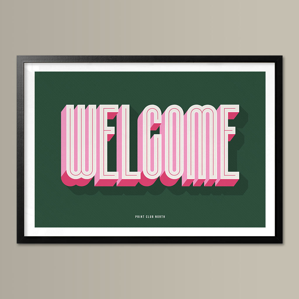 Welcome Typographic Wall Art