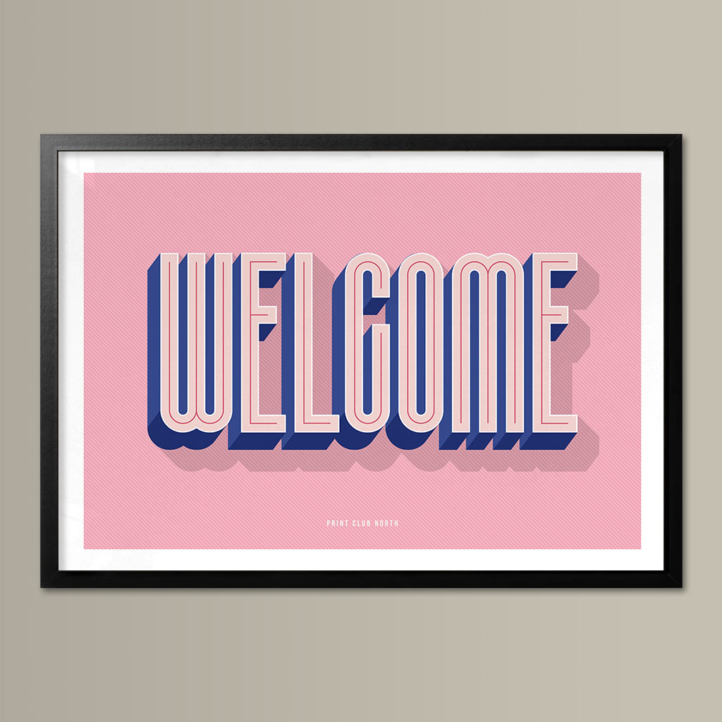 Welcome Typographic Wall Art