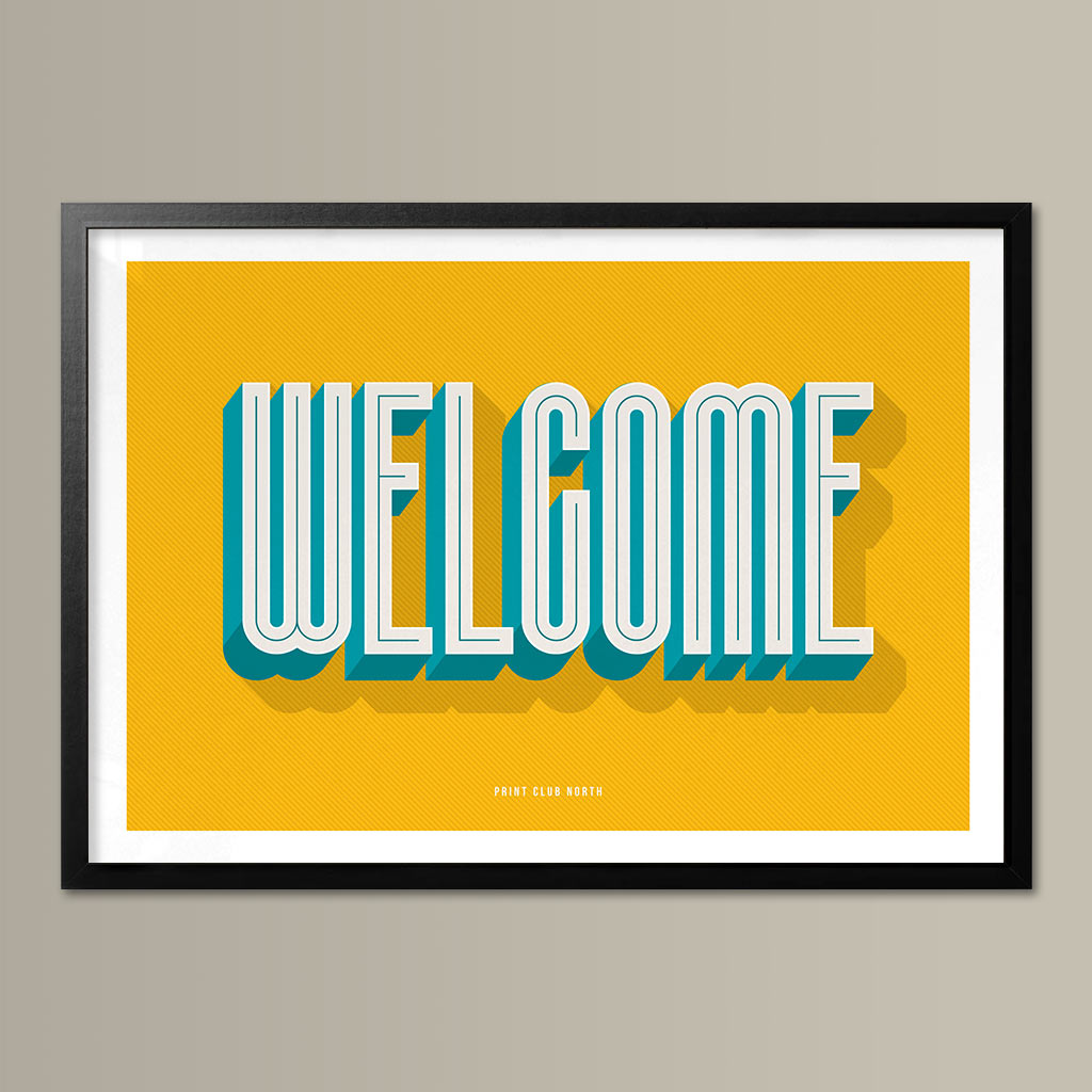 Welcome Typographic Wall Art