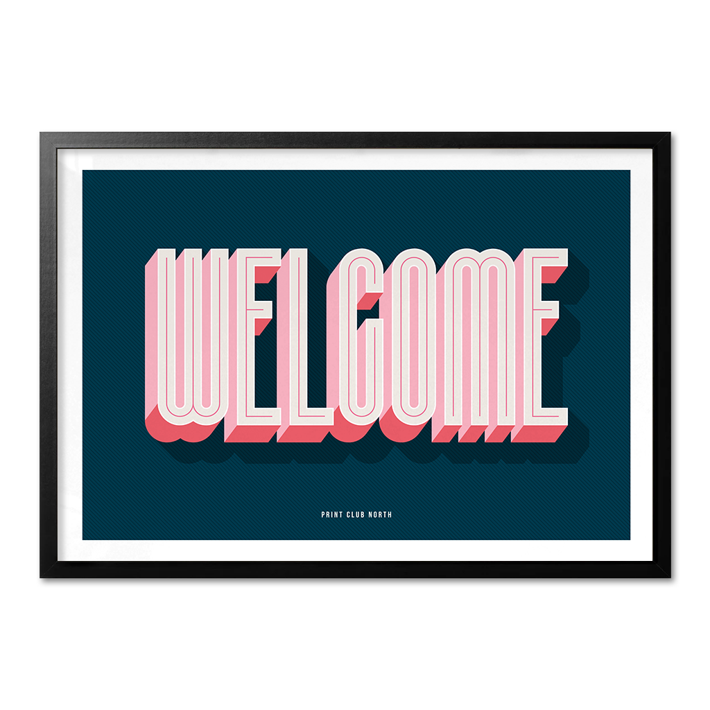 Welcome Typographic Wall Art