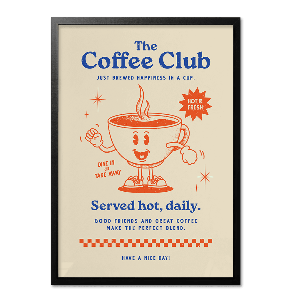 Coffee Club Retro Print - Print Club North