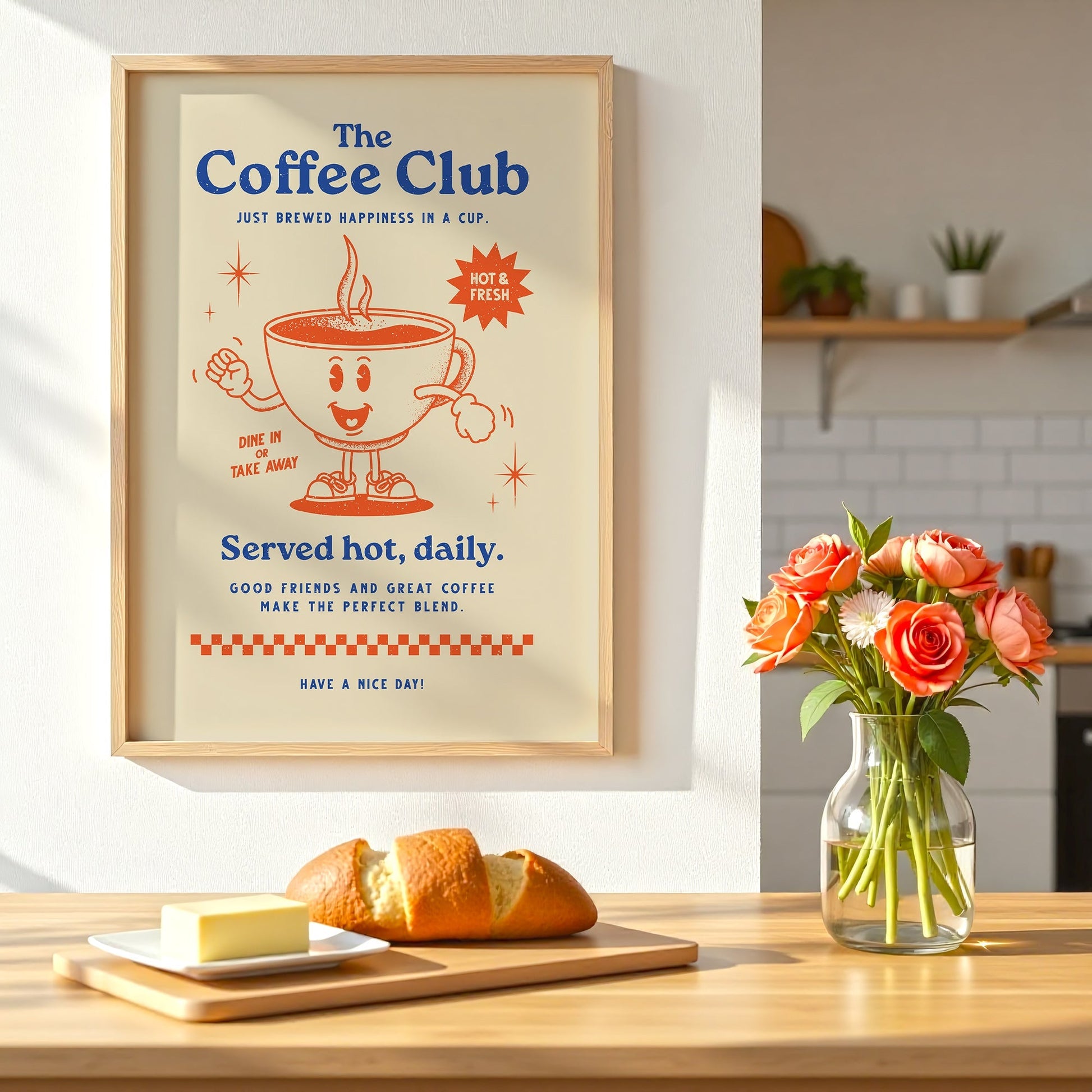 Coffee Club - Retro Typographic UK Kitchen Wall Art Print - Print Club North