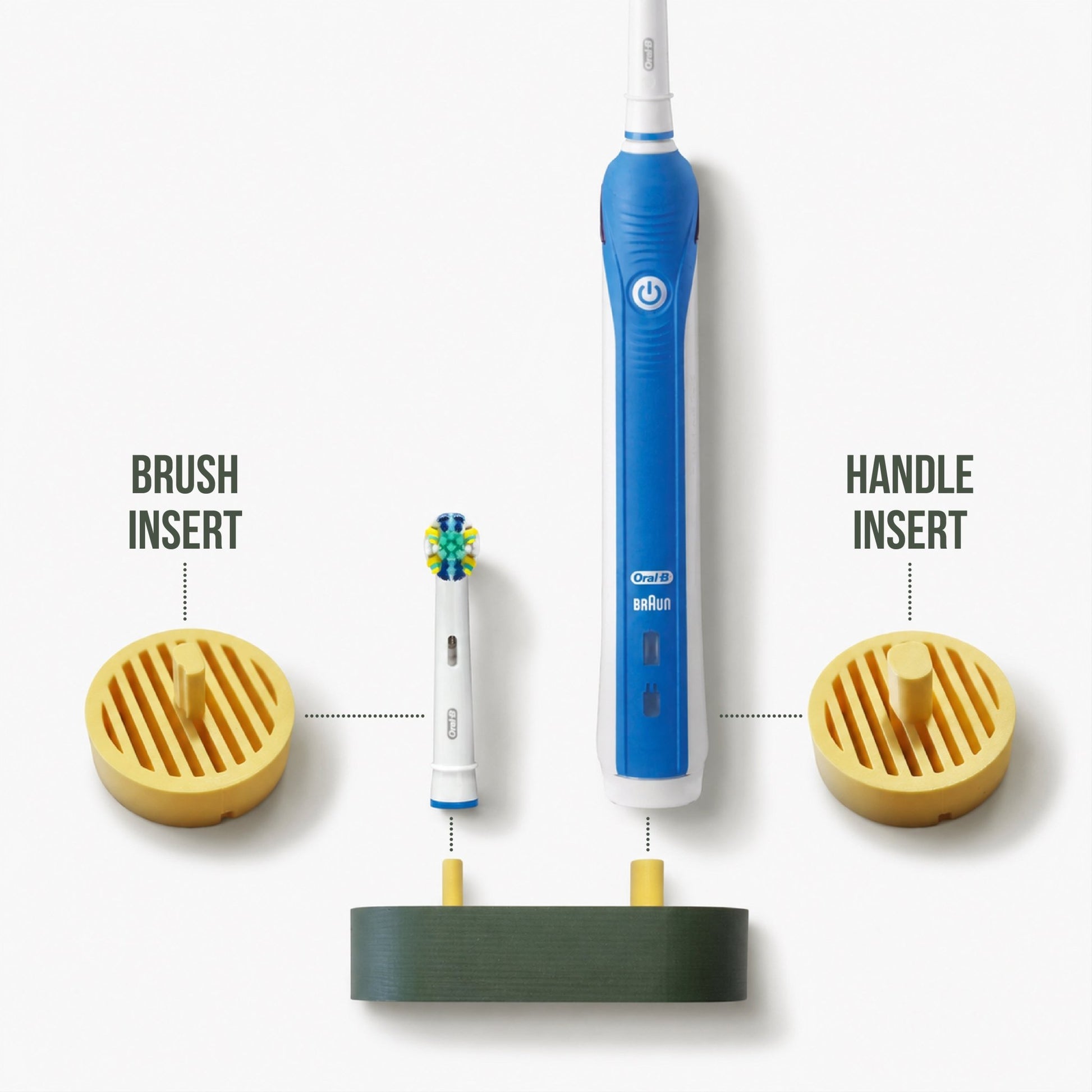 Customisable Oral-B electric toothbrush holder drip tray stand, personalised bathroom accessories brush head holder, Oral B holder pair - Print Club North