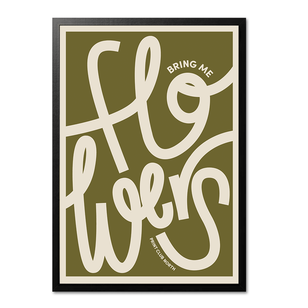 Flowers Typographic Print - Print Club North