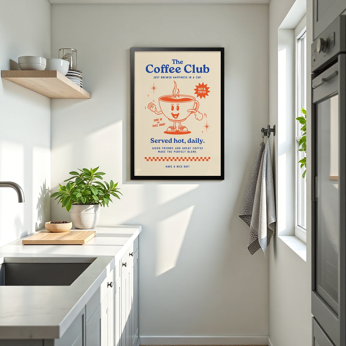 Coffee Club Retro Wall Art
