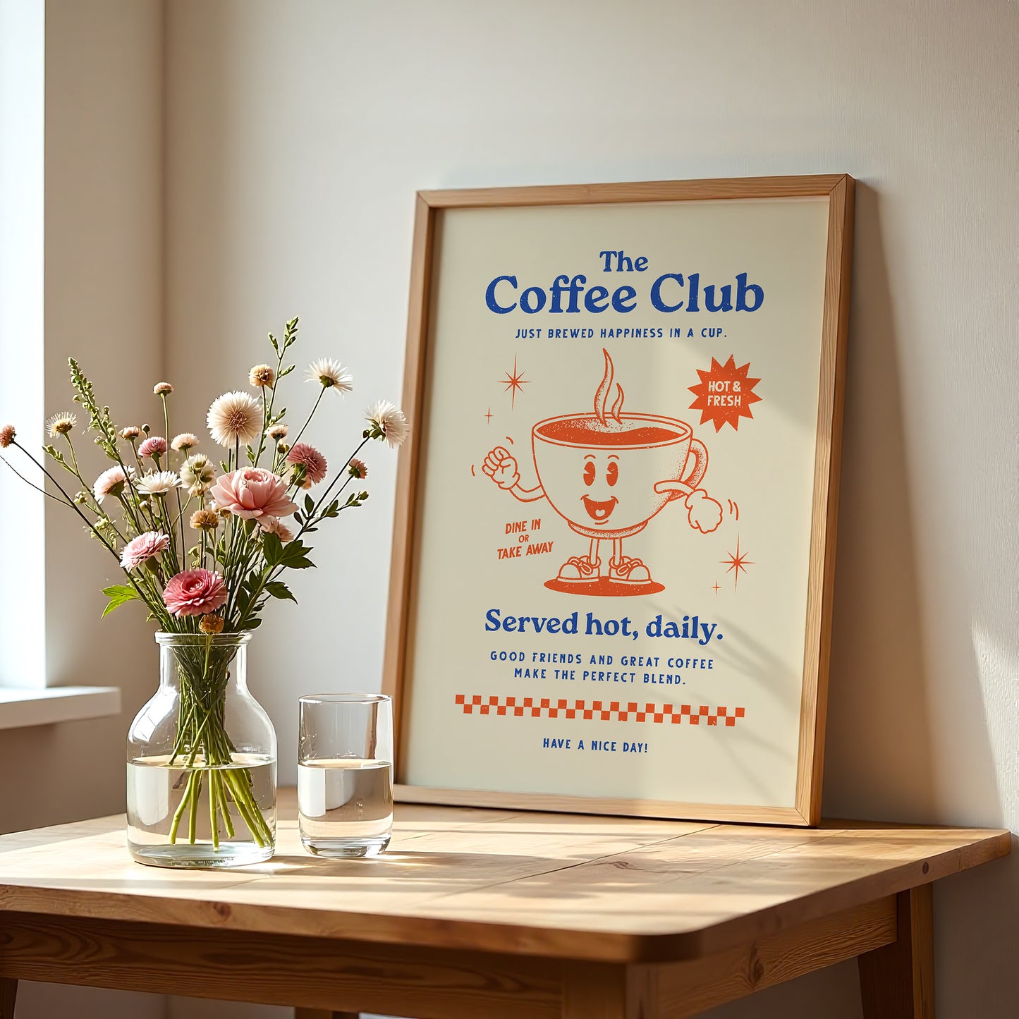 Coffee Club Retro Wall Art