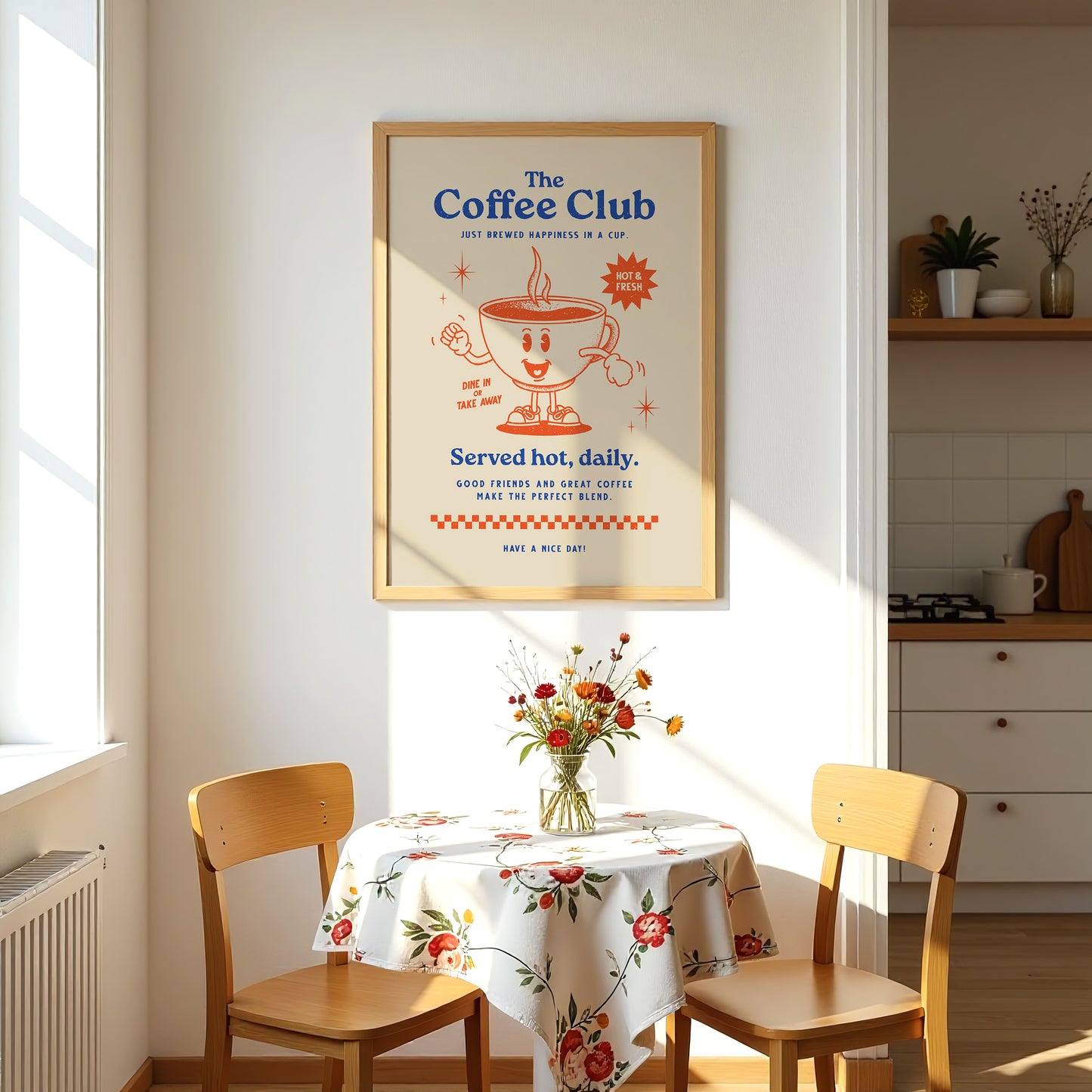 Coffee Club Retro Wall Art