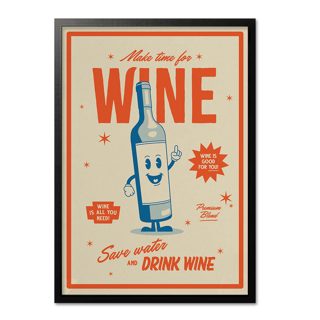 Make Time for Wine Retro Print - Print Club North