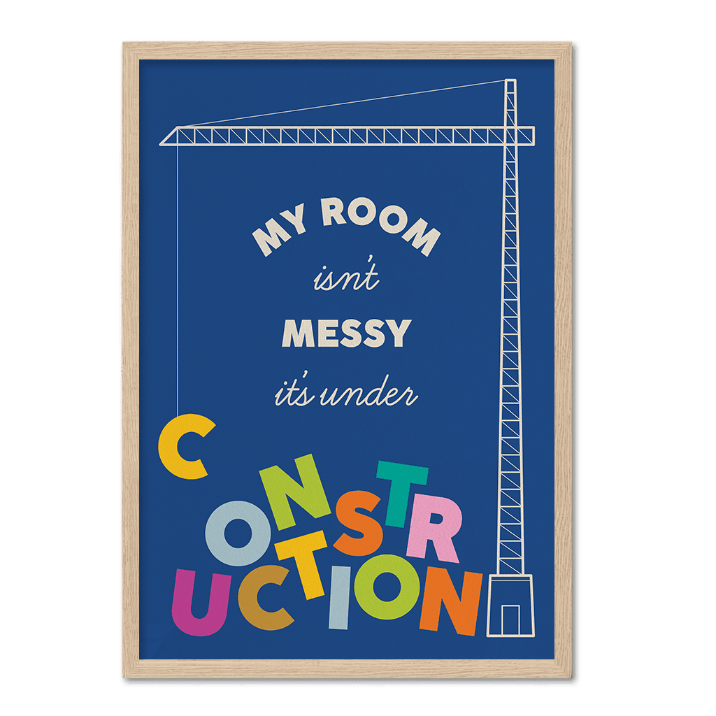 Messy Construction, Kids Room Print - Print Club North