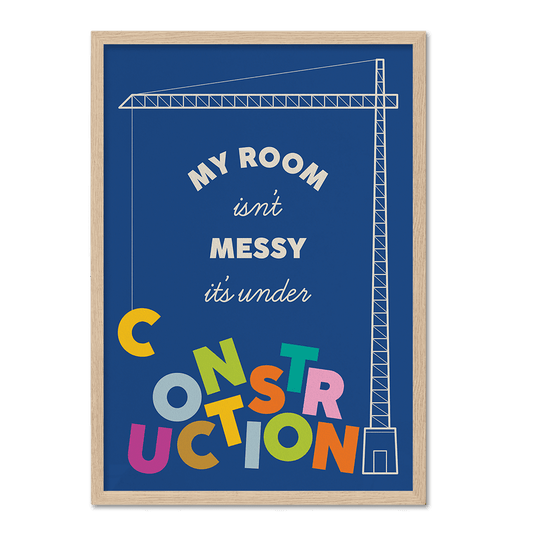 Messy Construction, Kids Room Print - Print Club North